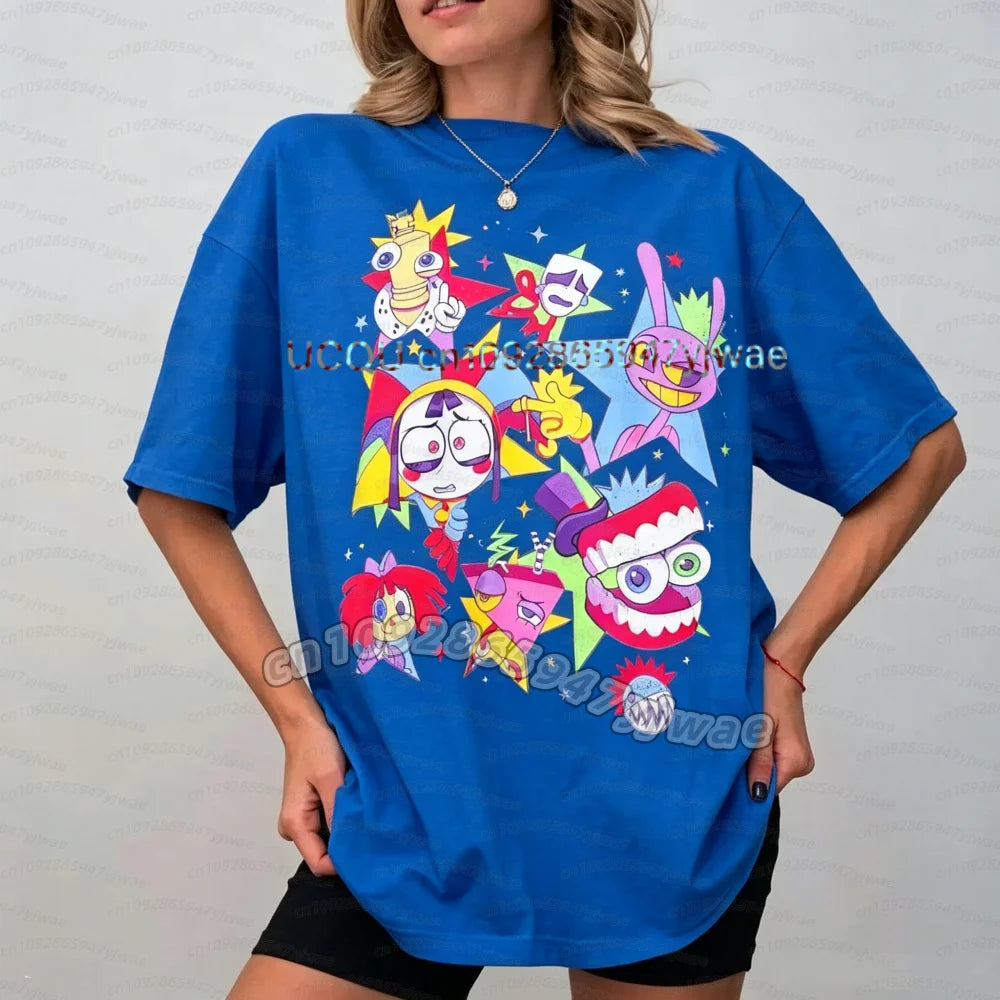 The Amazing Digital Circus Periphery T-shirt Men and Women New Summer Cotton Y2K Clothing Fashion Comfortable Short Sleeve Tops