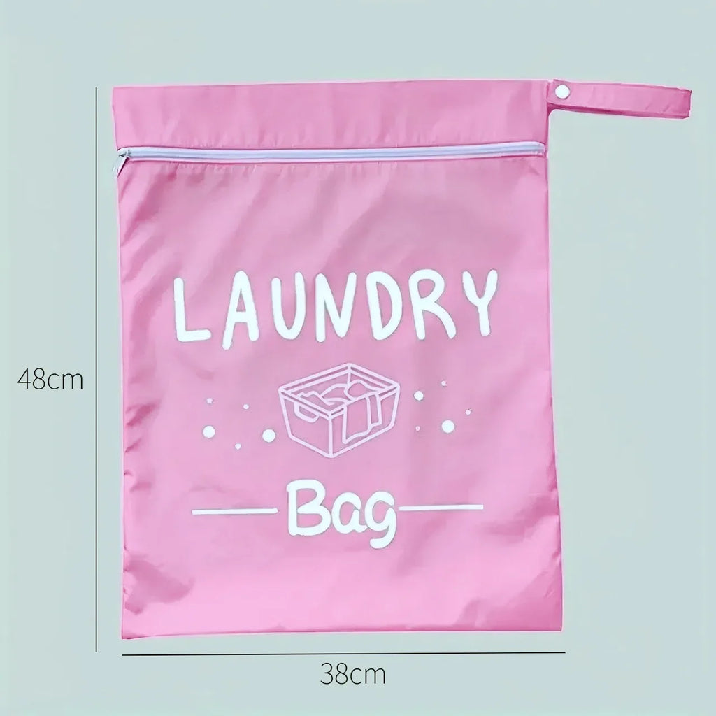 1pc Waterproof Travel Laundry Bag Wet Dry Organizer Pouch with Zipper Hanging Strap Portable Storage Bag