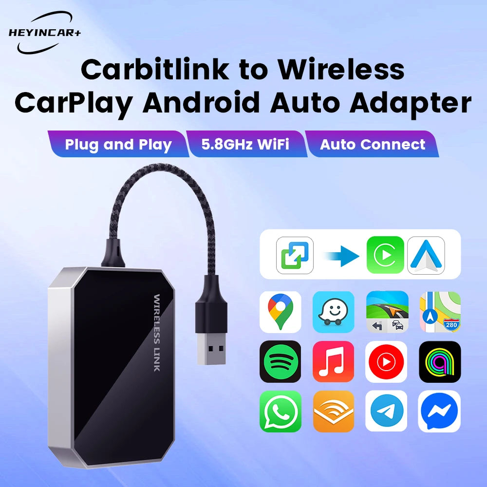 2026 HEYINCAR For Jetour X70 X90 X95 Dashing GAC GS8 GS4 Carbitlink Easy Connection to Wireless CarPlay Android Auto Adapter