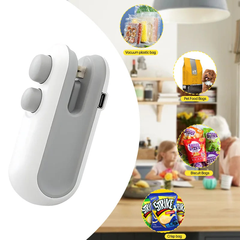 Mini Heat Bag Sealing Machine Portable Plastic Bag Clip Sealing Machine Package Sealer Bags Food Packaging Heat Sealer