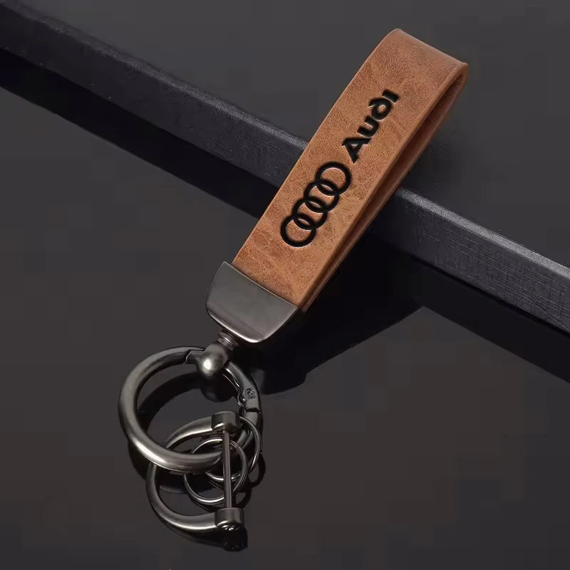 Leather Car Keychain Key Chain Keying Pendant Holder Accessories For Audi Sline A4 A3 A6 TT S4 S5 S6 A1 A2 A5 A7 A8 Q1 Q2 Q3 Q4
