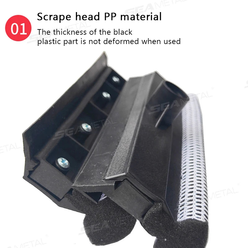 SEAMETAL 1pc Squeegee Car Window Cleaner 2 in 1 Retractable Pole Cleaning Window Brush Glass Squeegee for Car Cleaning Tools