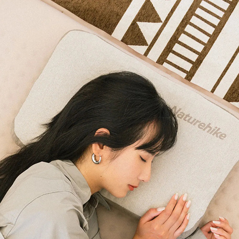 Naturehike-Camping Square Pillow,Memory Cotton, Comfortable Inflatable Pillow/Pillowcase,Portable Outdoor Sleeping Supplies