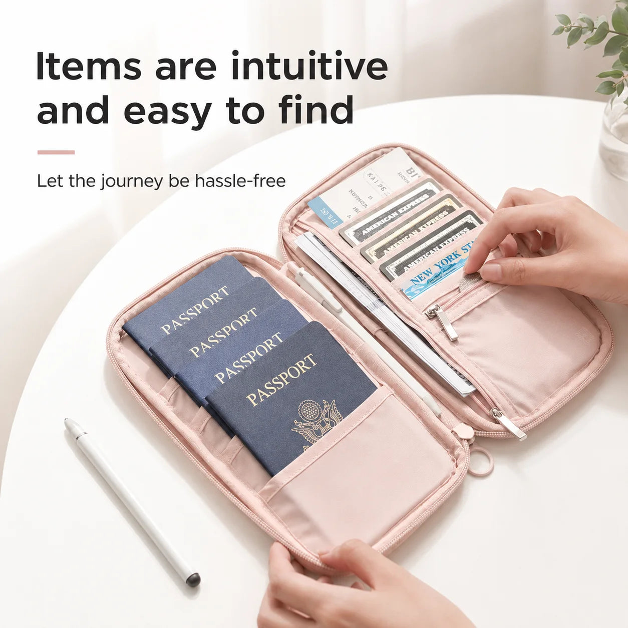 RFID Blocking Passport Holder Travel Wallet Durable Anti-Theft Card Slots Protective Case Flights Travel Organizer for Women Men