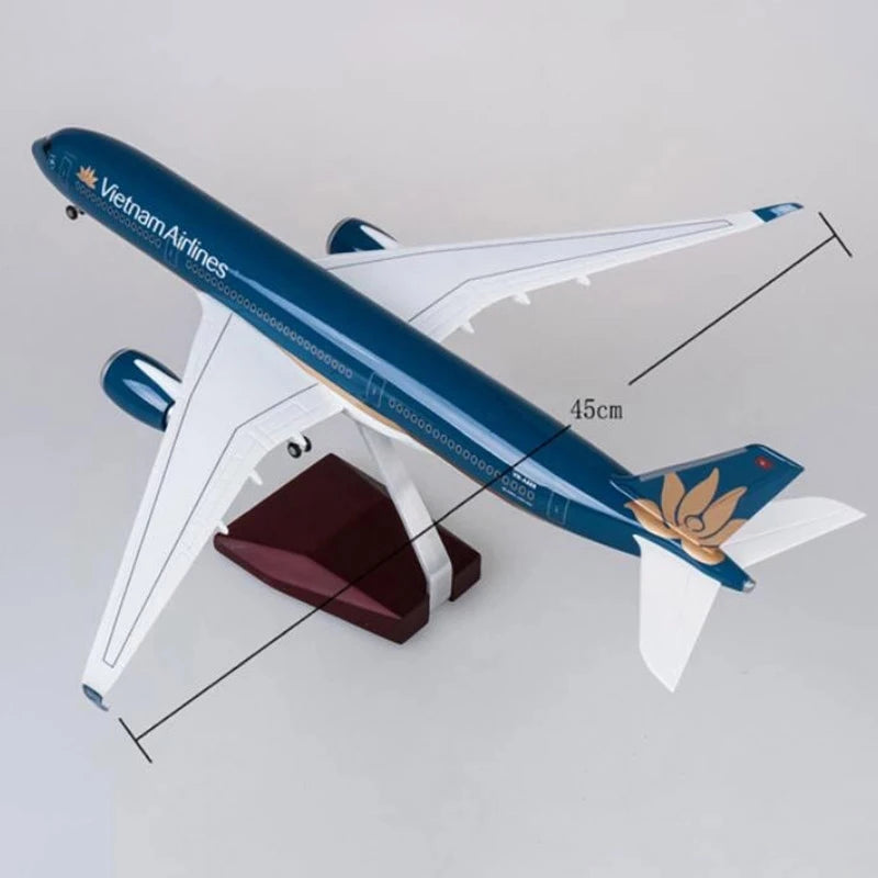 Vietnam Airlines A350 Aircraft Model 1:142 Scale 18.5'' with Wheels Model Collectibles Resin Airplane Models Plane Diecast