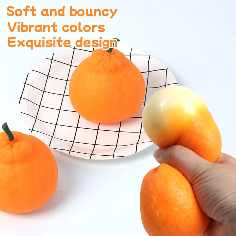 Orange Stress Crunchy Squeeze Ball Squishy Toy Soft Feel Fidget Toy Sensory Anti Stress Toys for Kids & Adults orange Toy