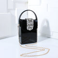 Exquisite Compact Banquet Bag for Women Luxury Rhinestones Square Box Versatile Wedding Clutch Purse Evening Dress Bag