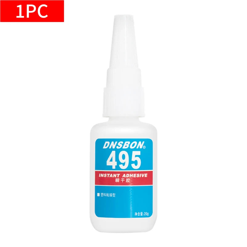 1/2/3pcs 495 Super Glue Plastic Professional Adhesive Transparent Cyanoacrylate Glue Fast Drying Odorless Long Lasting Bonding