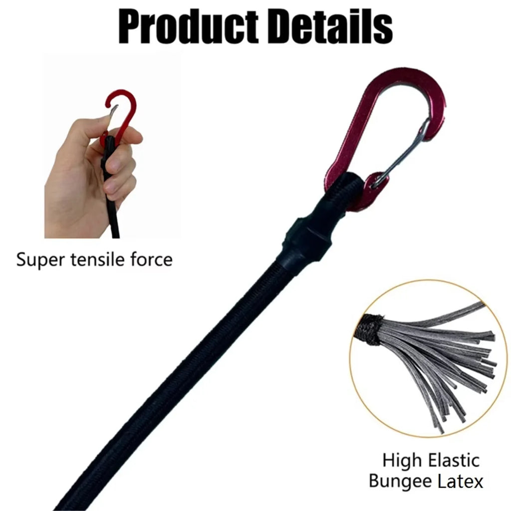 For Camping Luggage Bicycle Cargo Multipurpose Tie Down Utility Rope Pack Adjustable Elastic Strap with Hooks 6/8mm Bungee Cord