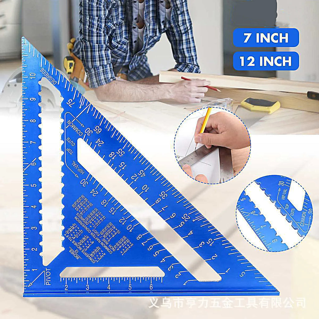 Woodworking Aluminum Alloy Triangle Gauges Measuring Gauging Tools High Precision Marker Angle Ruler Metric and Imperial
