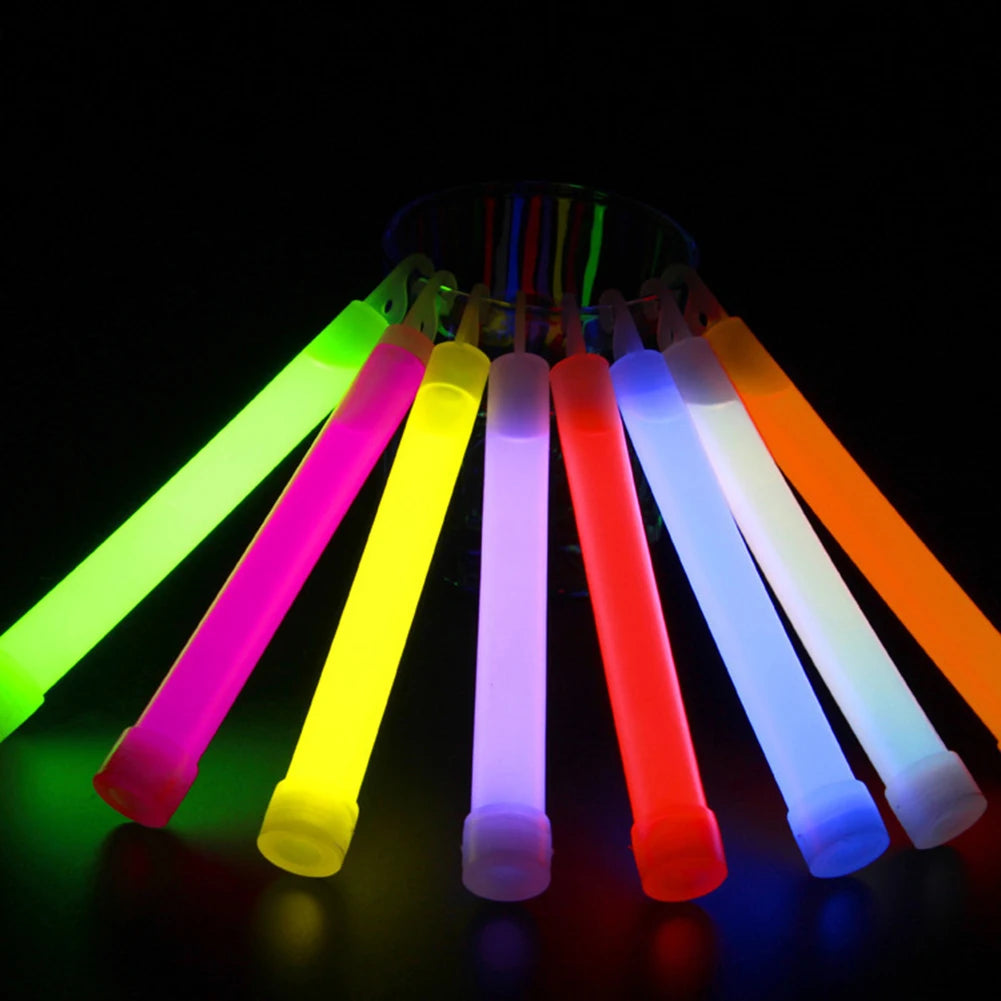 5pcs Concert Party Light Stick 6 Inch Outdoor Emergency Glow Sticks Waterproof with Hook Hiking Camping Equipment