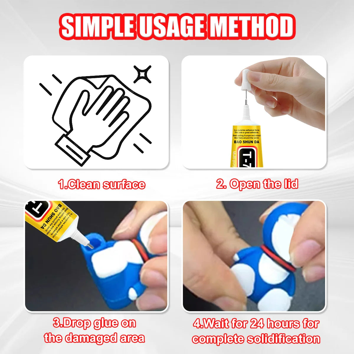 T7000 Black Soft Adhesive T-7000 Computer Touch Screen and Mobile Phone Touch Screen for Anti-Vibration Shelf Repair Coating 15/25/50/110ml with Precision Syringe