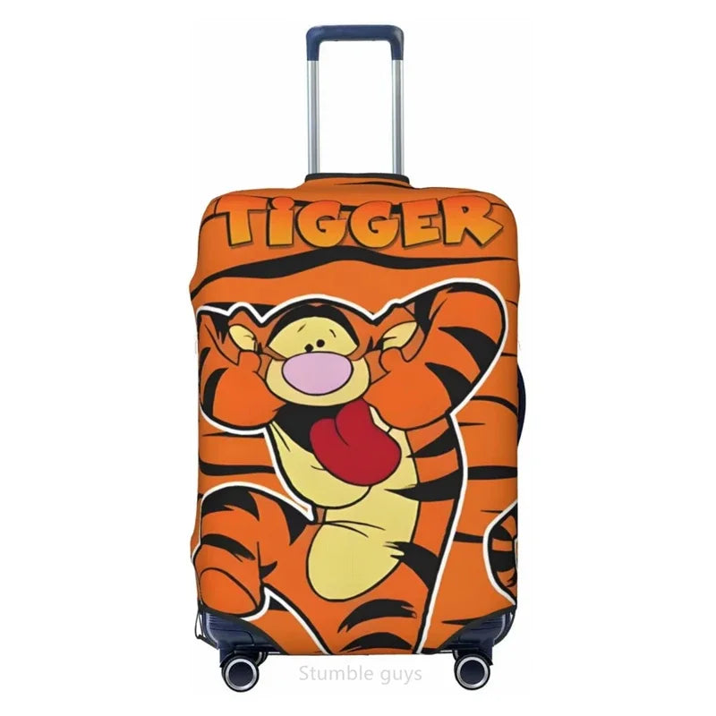 Premium Washable Luggage Cover Tiggers Design Elastic Fabric 18-32 Inch Suitcases Anti-Scratch Dustproof Travel Protective Cover