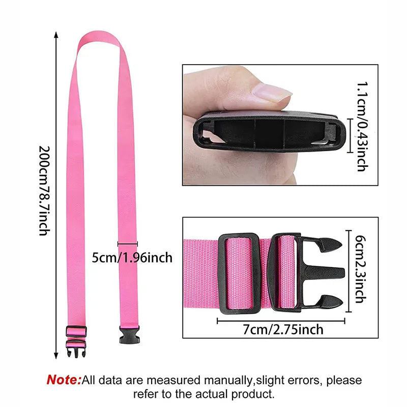 Straight Shaped Luggage Straps for Suitcase, Polyester Luggage Belt with Adjustable Release Buckle Travel Accessory