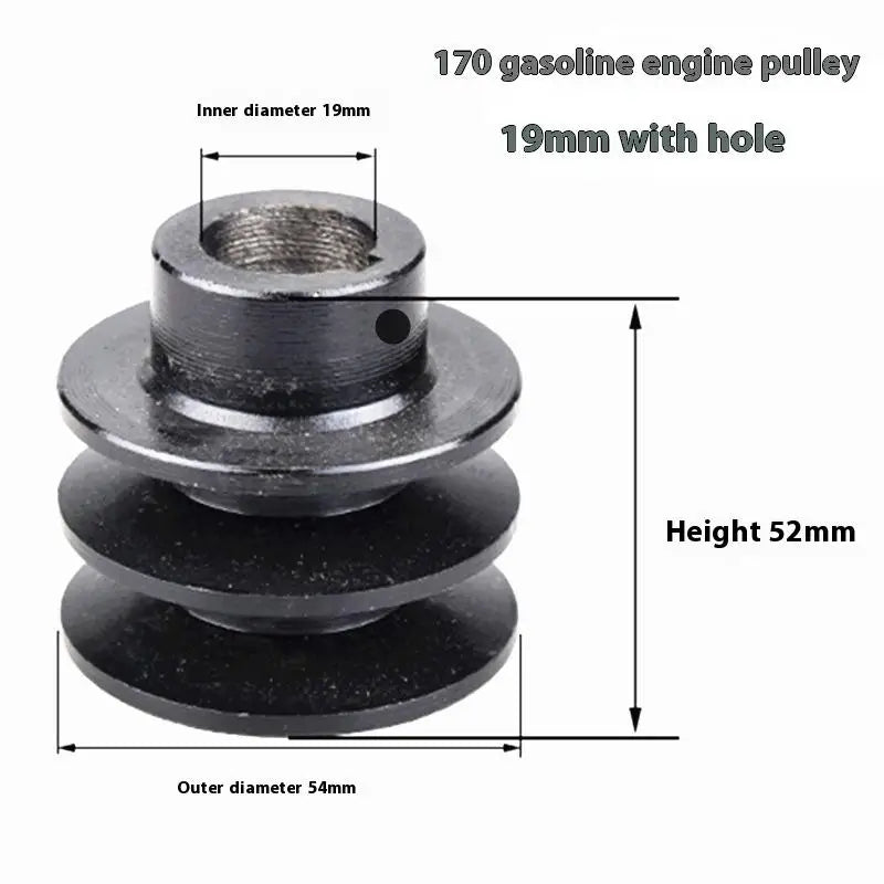 New 19/20mm Double Groove Flat Key Shaft V Belt Pulley For 168F 170F Engine Accessories