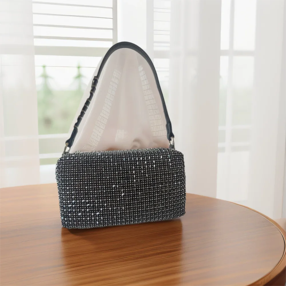 2026 Luxury Rhinestone Pearl Evening Bag for Women | Sparkly Stage Performance Purse | Elegant Dinner Party Clutch Crossbody Bag