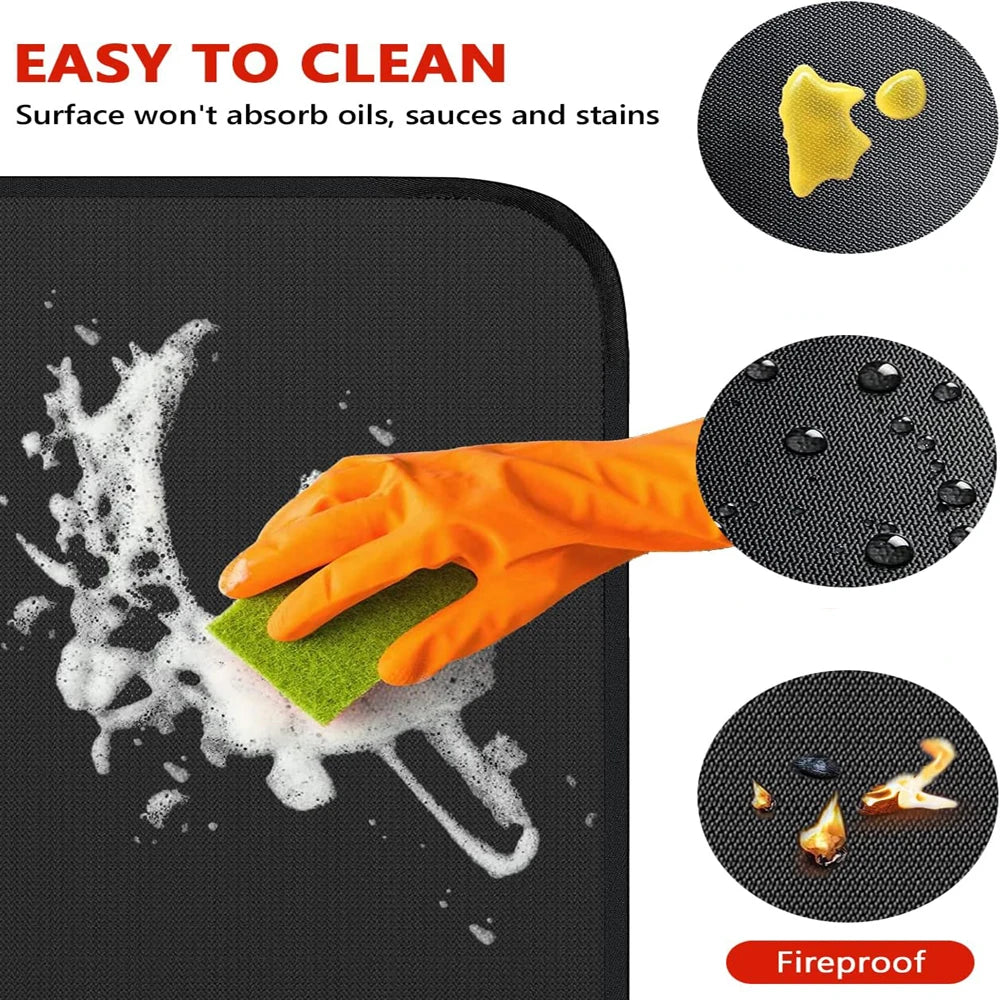 Outdoor BBQ Grill Fireproof Mat - Multi-use Reusable High Temperature Resistant Fire Pit Pad Lawn Protection Mat Flame Retardant