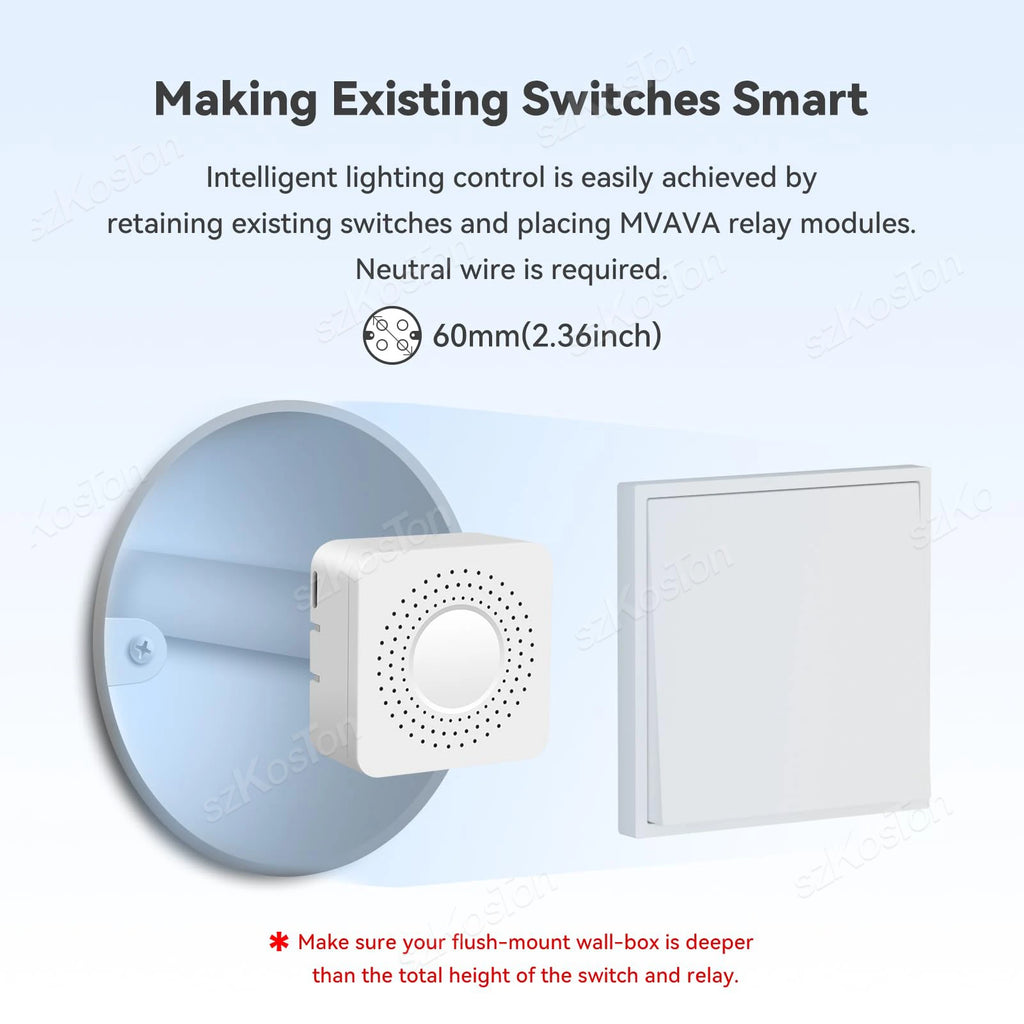 Matter WiFi Smart Switch 16A Smart Home Light Switch Relay Module Voice Control Work with Alexa Google Homekit Tuya Smartlife