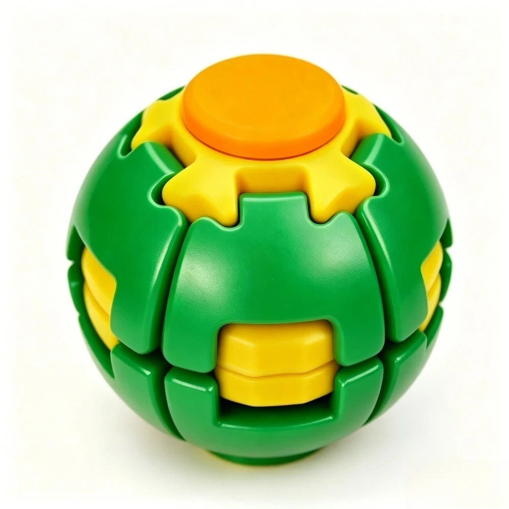 3D Printed Press-to-Spin Fidget BallOne Click Deform Fidget Spinner Ball, Smooth Rotating Stress Relief Sensory Toy