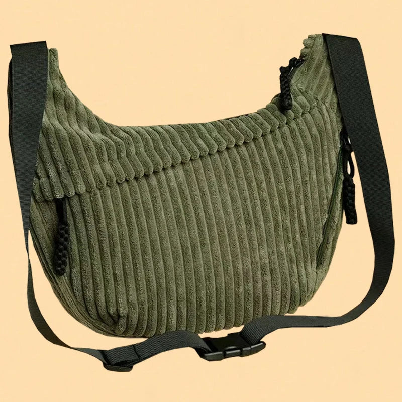 Comfort Curved Shoulder Crossbody Bag Solid Color, Portable Sling Pouch for Motorbike Travel Outdoor Leisure Strolls