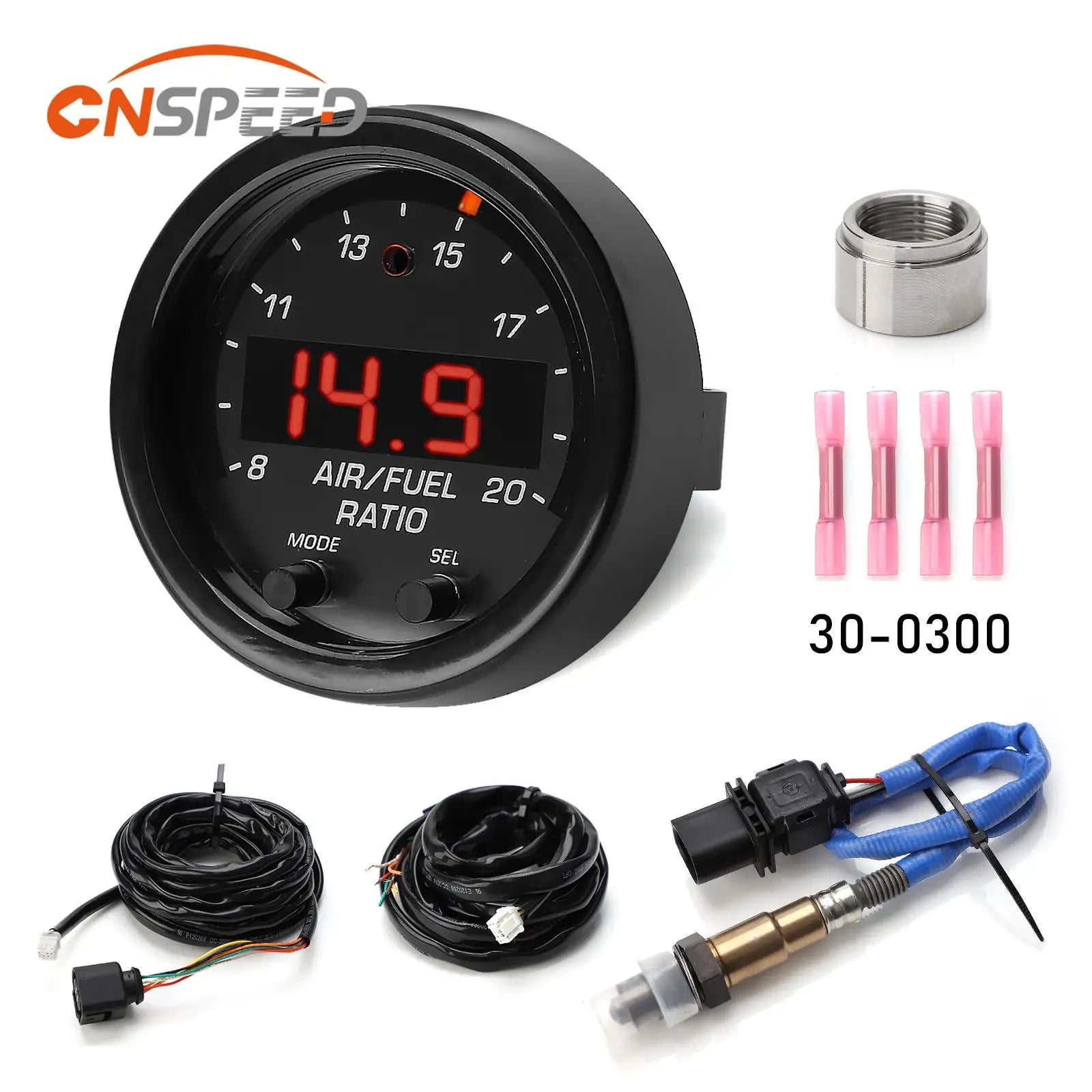 Car O2 Air Fuel Ratio Wide-band Gauge Kit For 30-0300 X-Series AFR Wideband LSU 4.9 Lambda Meter Oxygen Sensor Controller Gauge