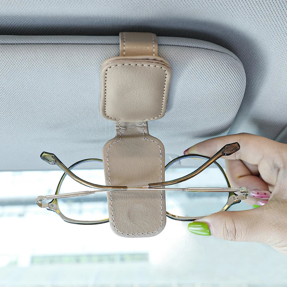 Car Sun Visor Glasses Case Sunglasses Clip Card Ticket Holder Fastener Pen Box For Tesla Model 3 Model Y Model S Model X Plaid