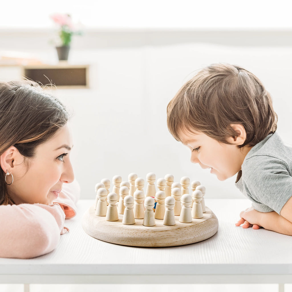 AIUAZA 1 set of wooden memory chess games, logic games, and brain teaser games, parent-child interaction toys, party toys