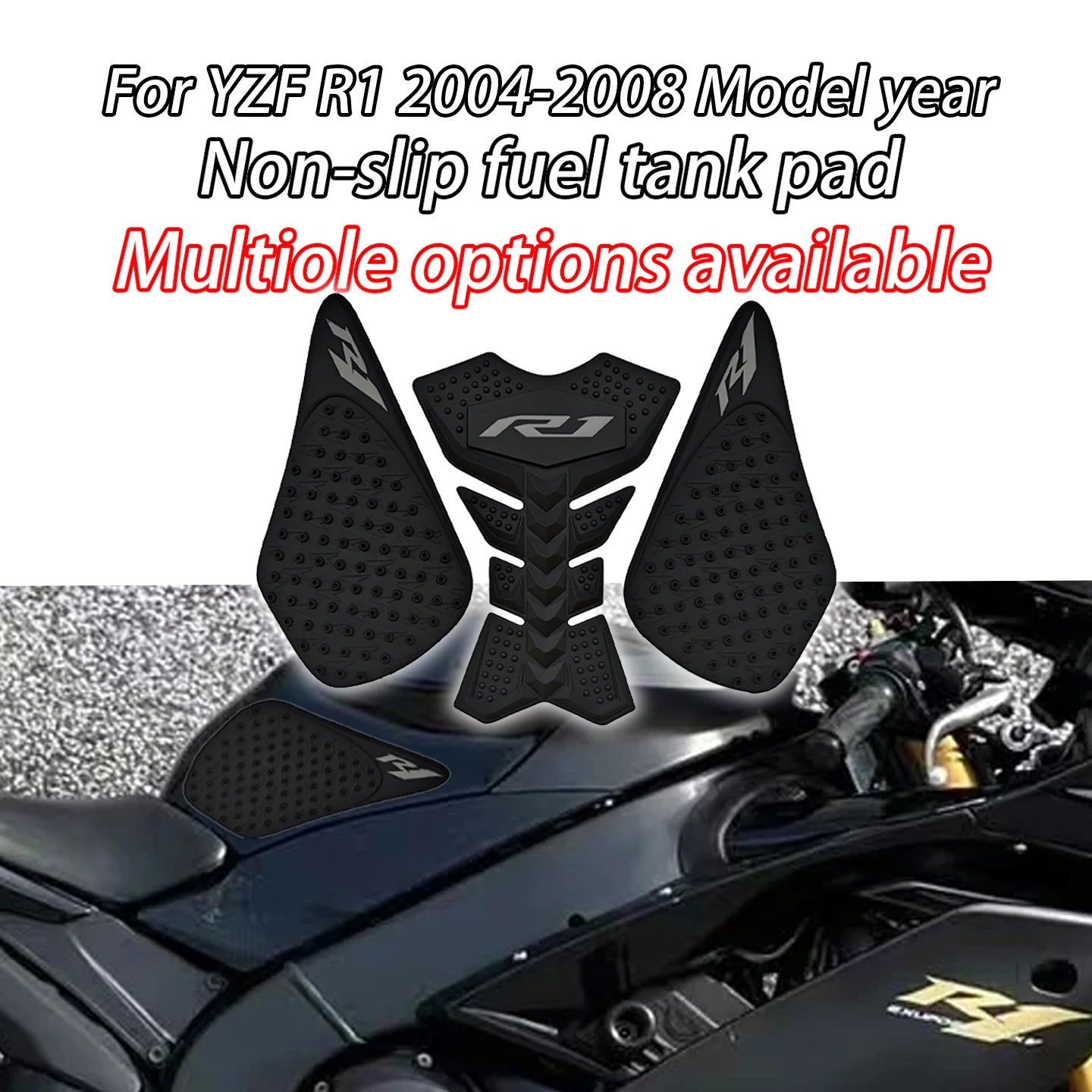 For Yamaha R1 YZF R1 YZF-R1 YZFR1 2004-2008 Motorcycle Anti-slip Stickers Side Pad Anti-slip Tank Sticker Knee Pads Tank Decalss