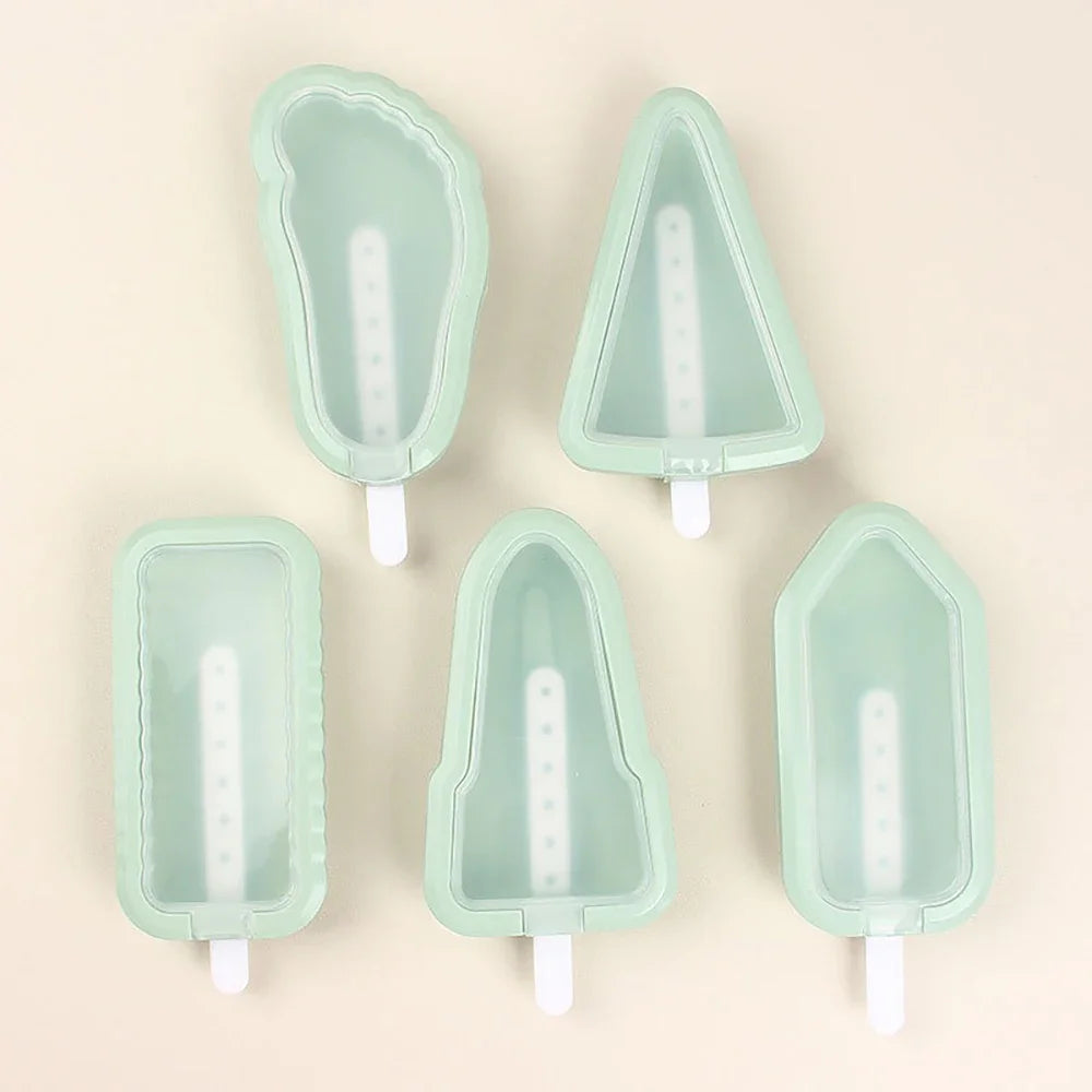 5 pcs Summer Homemade Silicone Ice Cream Mold With Multiple Shapes For Household Ice Cream Making Tools