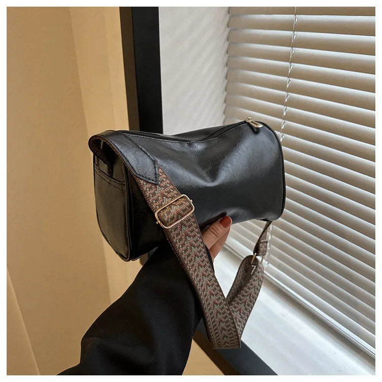 HOMEFISH Vintage Leather Boston Women Small Handbag and Purse Designer Crossbody Bag Female Casual Travel Pillow Shoulder Bag