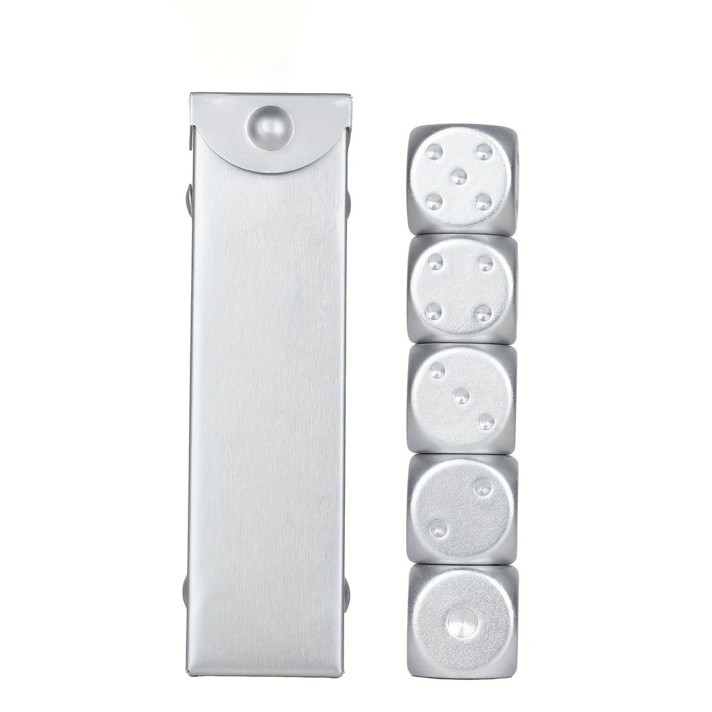 5Pcs/Lot Dice Aluminum Alloy Dices for Family Party Toy Accessories Tabletop Gaming Game Dice Drinking Dice Digital Dices
