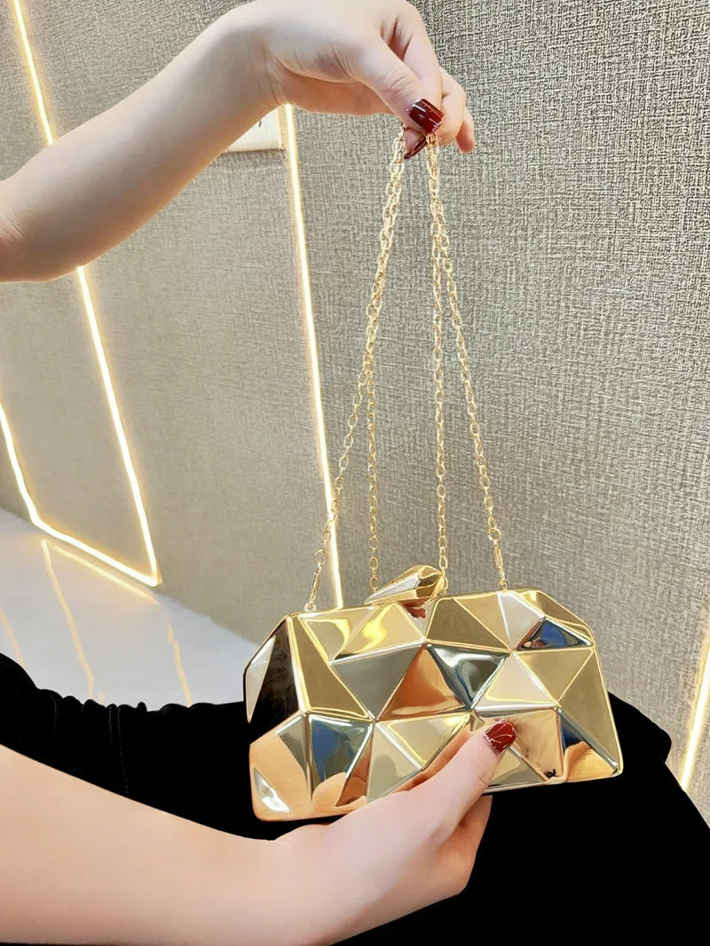 Luxury Acrylic Glossy Box Mini Clutch Bag Banquet Wedding Party Shoulder Crossbody Dinner Bag designer clutch bags high quality