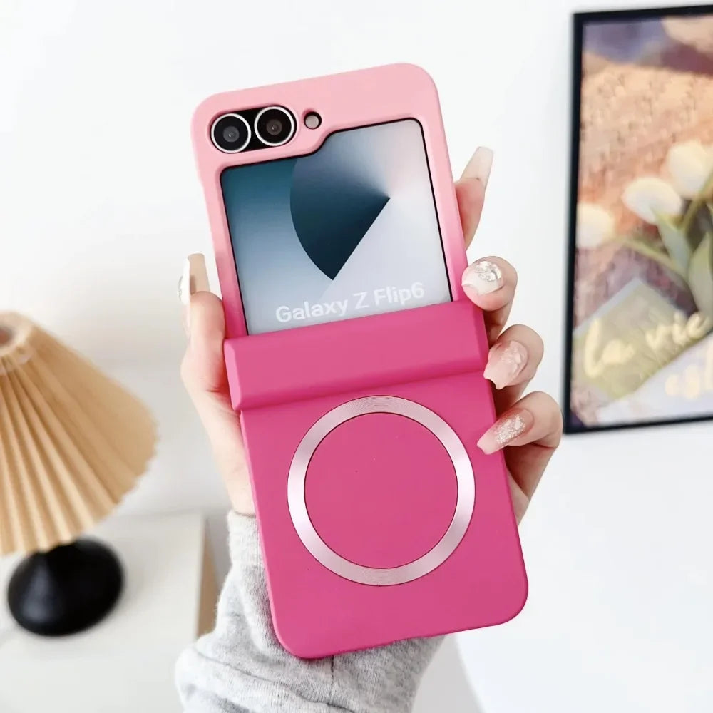 Gradient Color For Magsafe Magnetic Hinge Protection Hard Plastic Phone Case for Samsung Galaxy Z Flip 8 7 FE 6 5 4 3 5G Cover