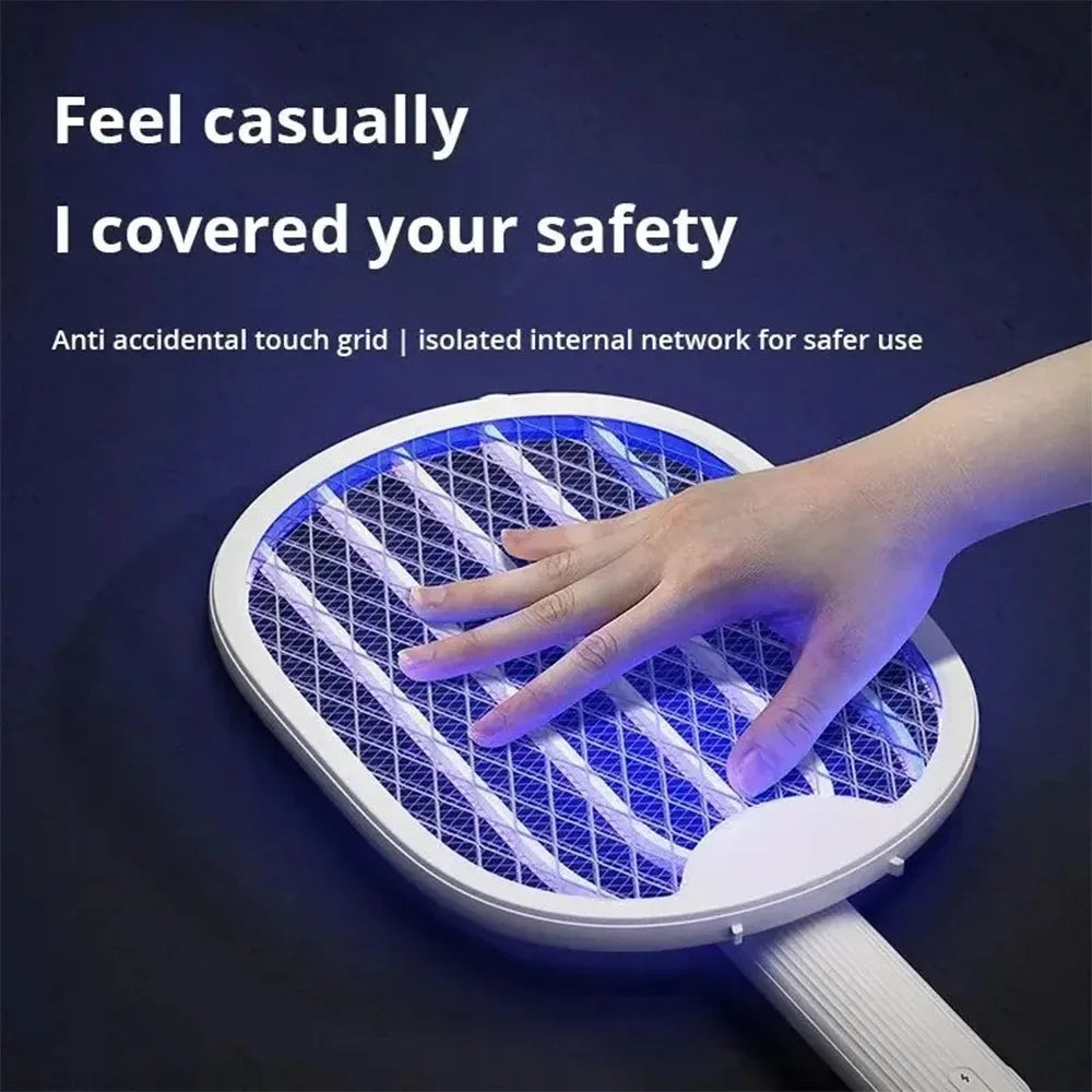 Electric Mosquito Killer 3000V USB Rechargeable Foldable Fly Trap Mosquito Swatter Racket Insect Killer With UV Light Bug Zapper