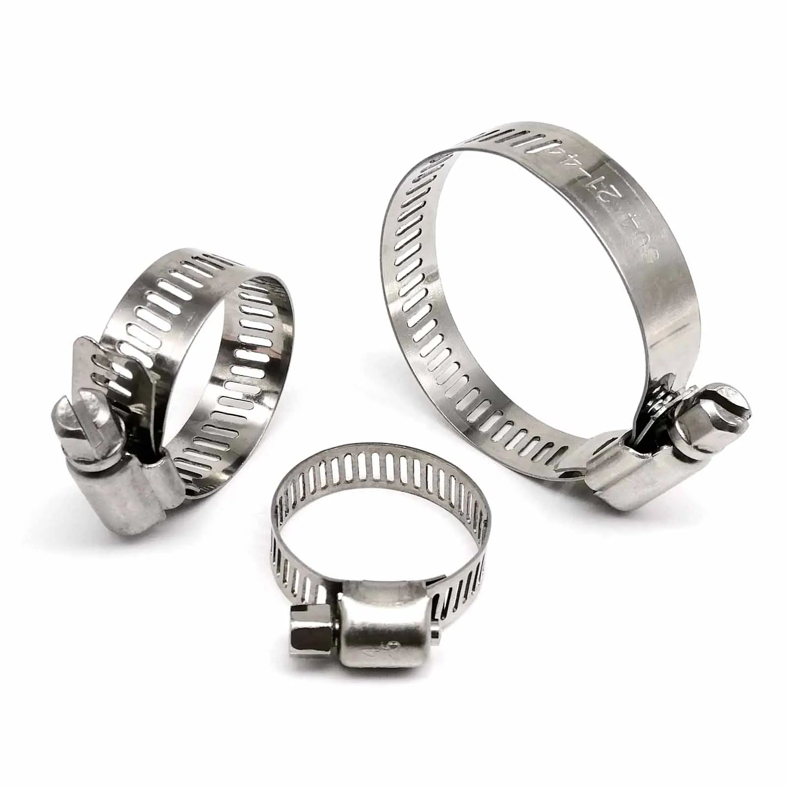 Adjustable Worm Gear Hose Clamp 6-152mm 304 Stainless Steel Slotted Screw for Car Fuel Tubing Water Pipe Plumbing