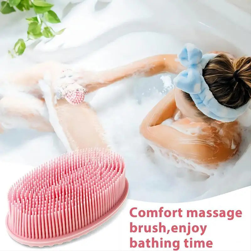Bath And Shampoo Brush, Silicone Body Scrubber For Use In Shower, Exfoliating Body Brush, Premium Silicone Loofah, Head Scrubber