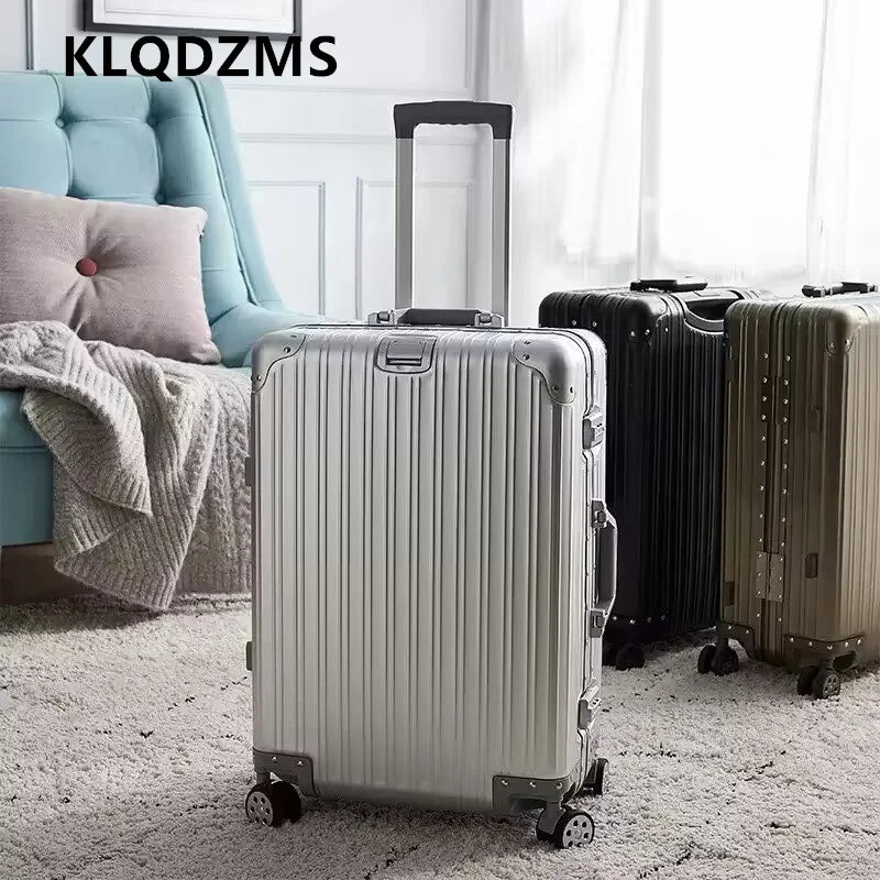 KLQDZMS High Quality All Aluminum Magnesium Alloy Luggage Large Capacity Travel Suitcase 20 Inch Boarding Business Luggage Bag
