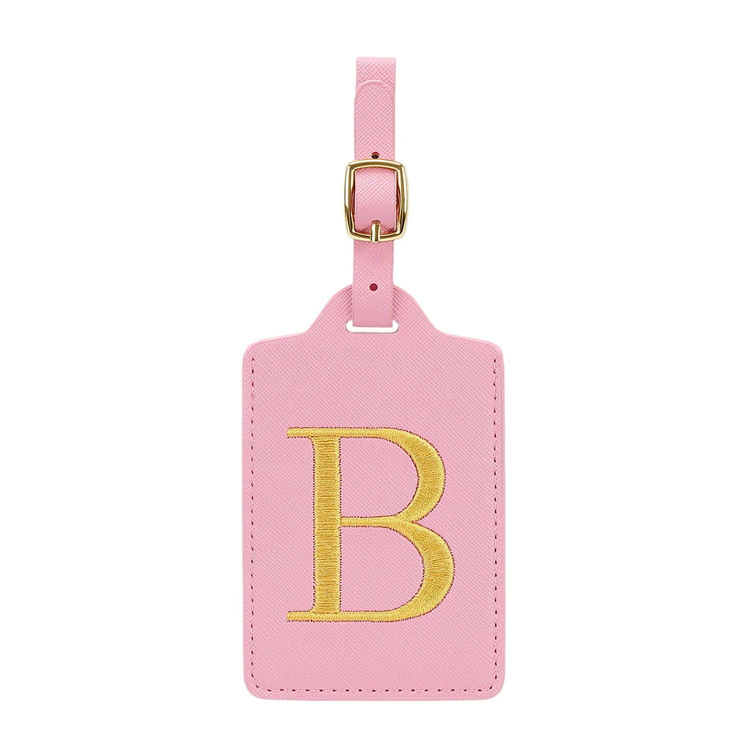 MIYIN 26 letters Luggage Tags for Suitcases PU Leather Privacy Protection Bag Tags Travel Accessories Essential, Pink