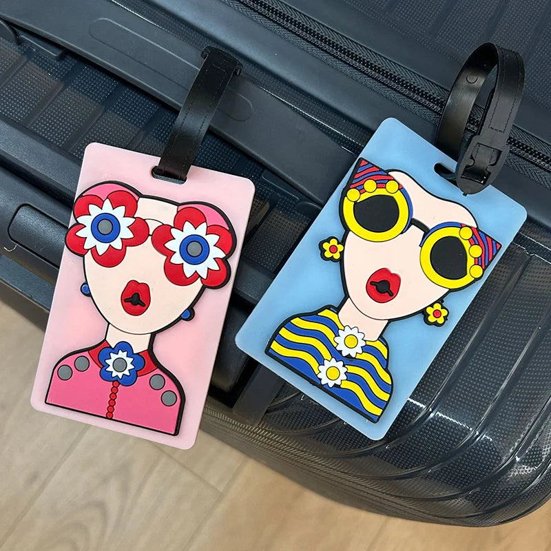 New Design Creative Modern Goddess Travel Accessories Luggage Tags Suitcase Fashion Silicon Portable Travel Label Tag