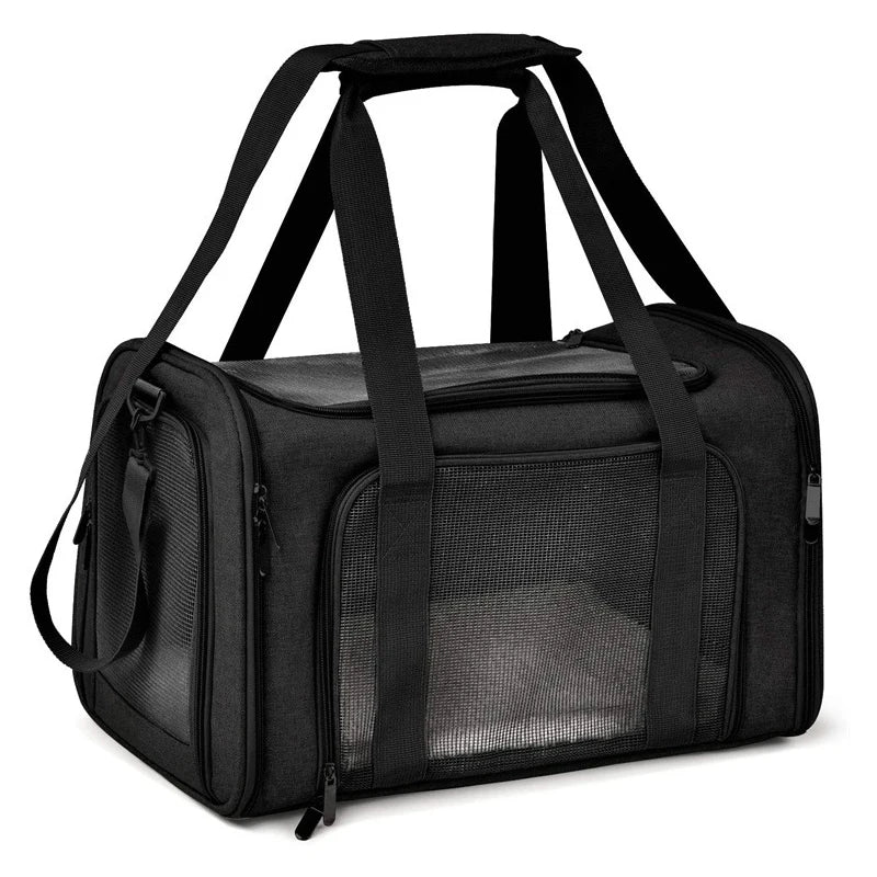 Portable Dog Cat Carrier Bag Soft Side Backpack Pet Carriers Dog Travel Bags Airline Approved Transport  Outgoing Pets Handbag