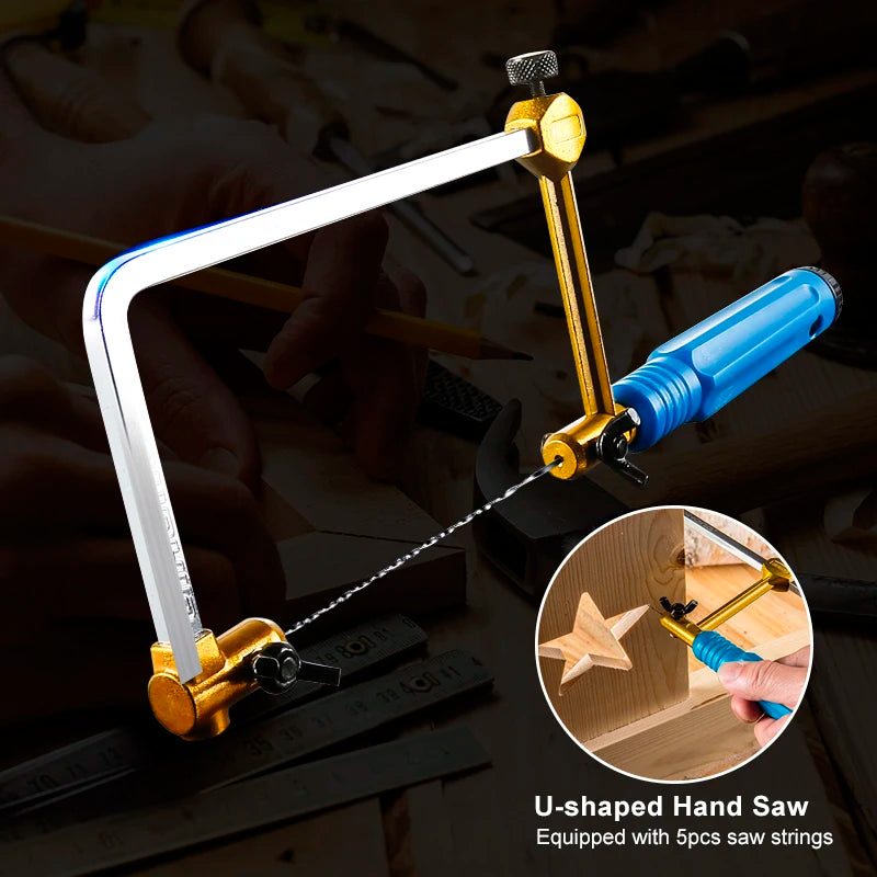 CMCP Adjustable Frame Sawbow U-shape Coping Jig Saw for Woodworking Craft Jewelry DIY Hand Tools Jeweler's Saw Frame
