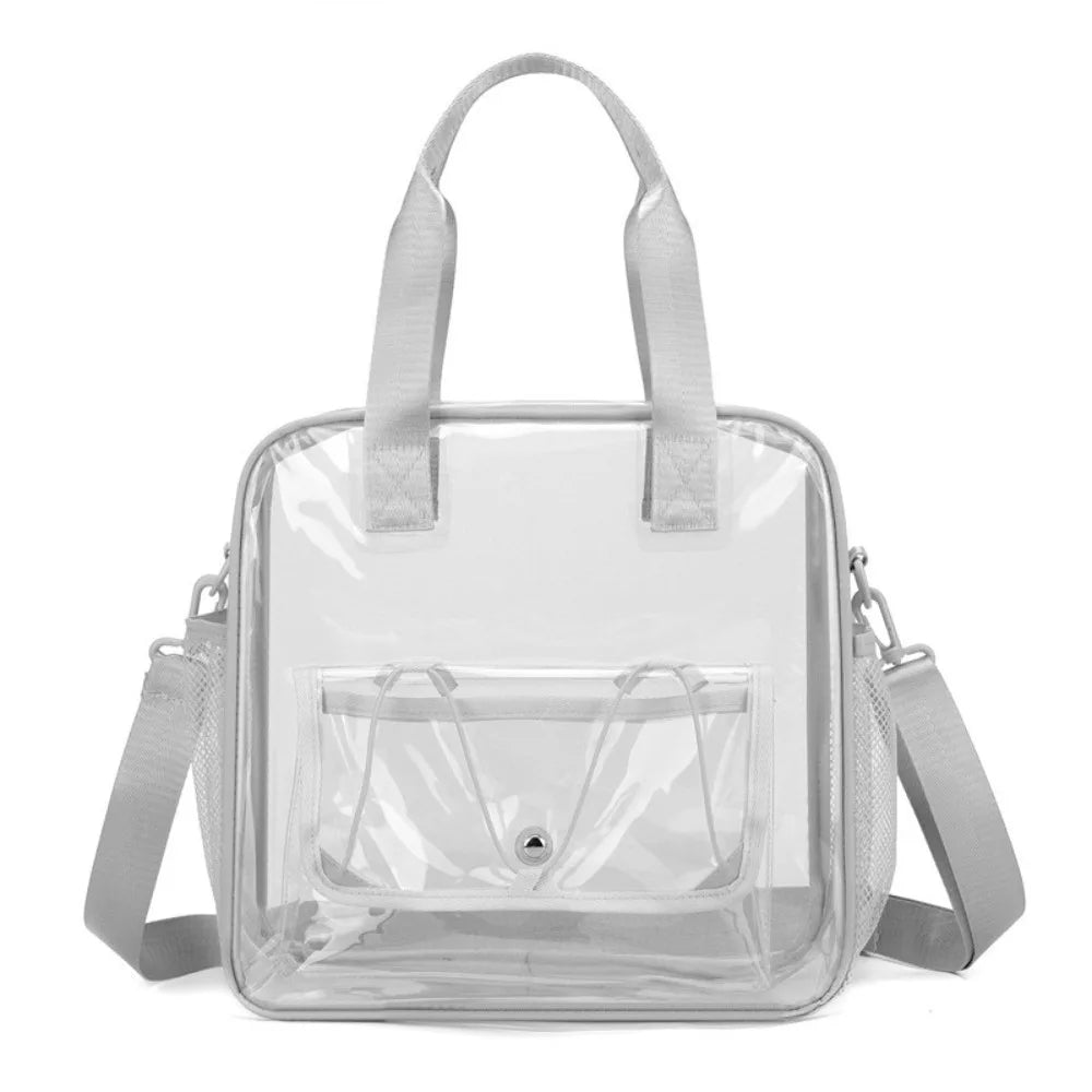 Large Capacity Transparent Crossbody Bag Waterproof Lightweight Washing Storage Bag Single Shoulder Sports Tote Bag
