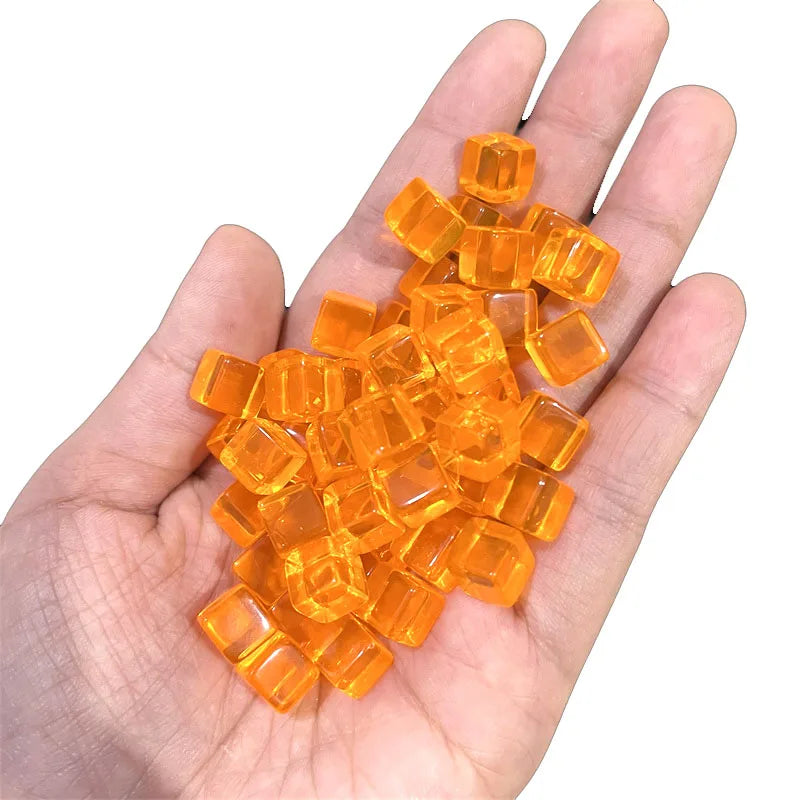 100pcs Crystal Dice 8mm – Transparent Cube Chess Tokens Board Game Pieces / 100 dés cristal 8mm – Jetons transparents jeux de société