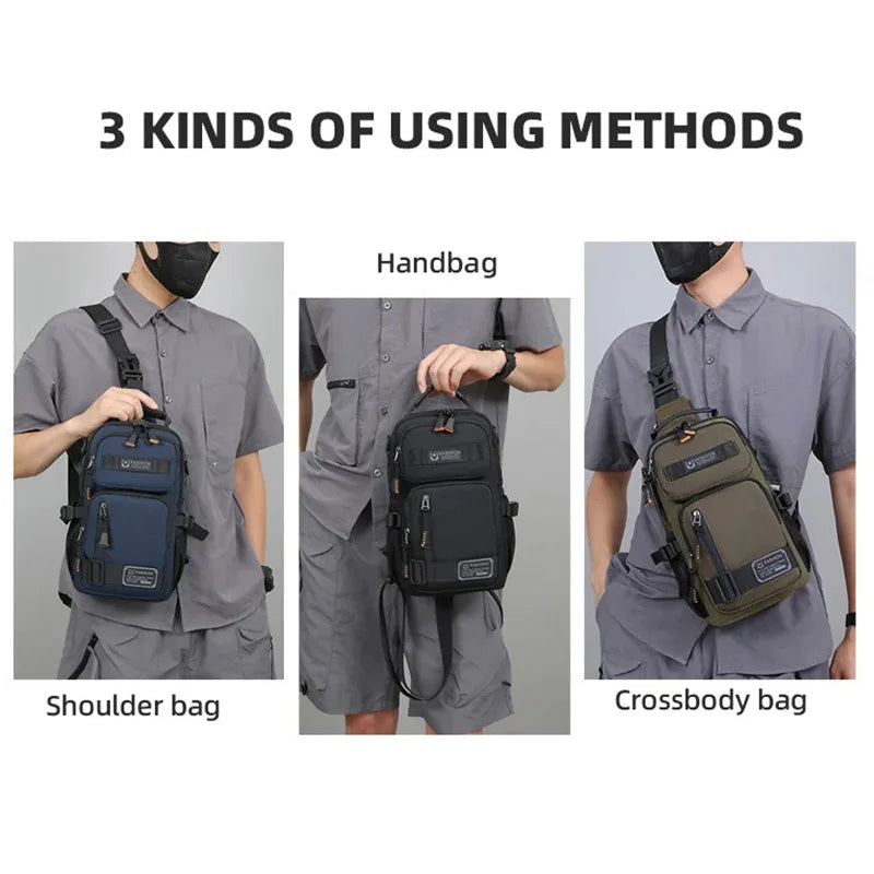 Men's Camping Waist Pack Chest Bag Oxford Crossbody Bags For Men Casual Bag Handbag Male Outdoor Hiking Climbing Travel Backpack