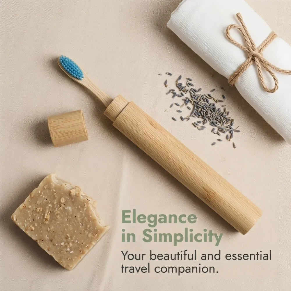Compact Bamboo Toothbrush Holder Natural Portable Toothbrush Protect Box Reusable Tubular Toothbrush Storage Case Adult