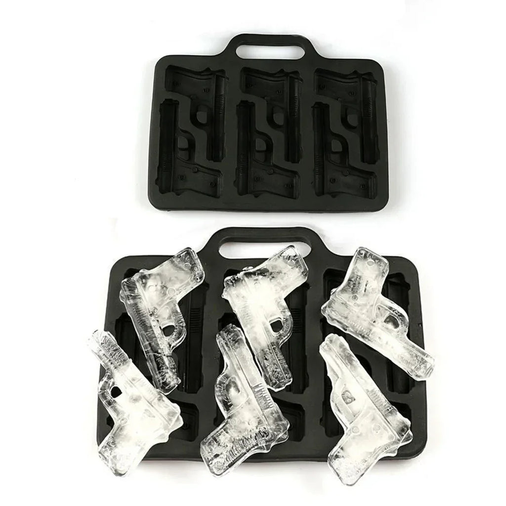 Gun Bullet Skull Ice Cube Maker DIY Bullet Ice Cube Tray Chocolate Mold Home Bar Accessories Whiskey Wine Ice Cream Tool