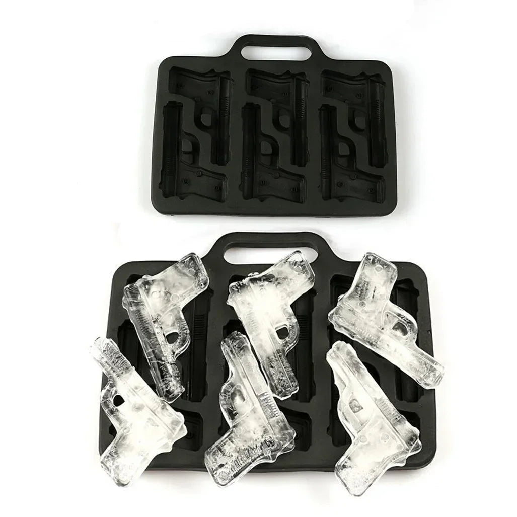 Gun Bullet Skull Ice Cube Maker DIY Bullet Ice Cube Tray Chocolate Mold Home Bar Accessories Whiskey Wine Ice Cream Tool