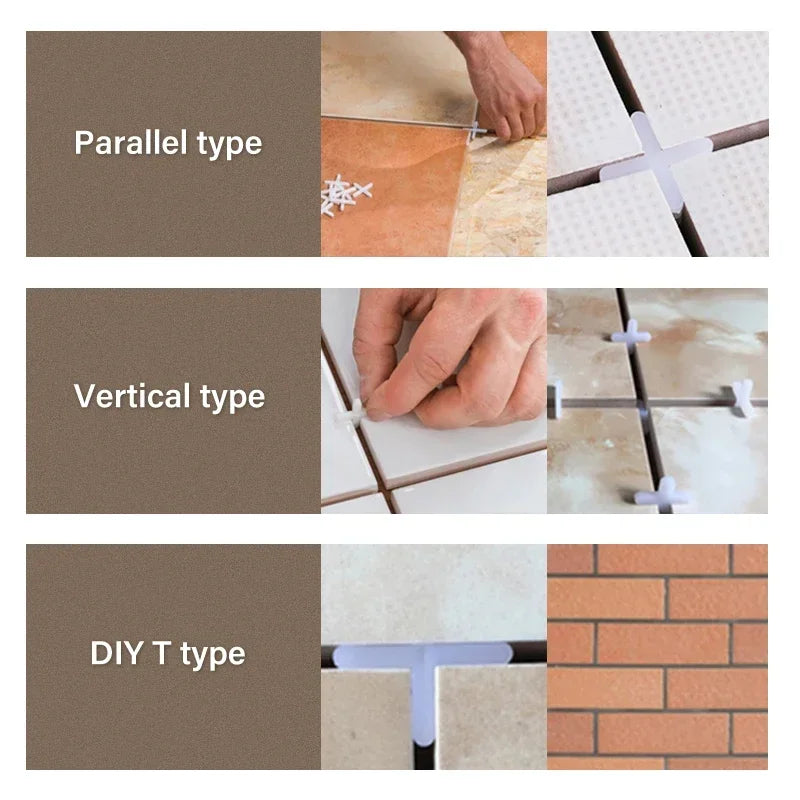 51/151/401/701pcs Tiles Leveling System Level Wedges Tile Cross Spacer Locator Resuable Replaceable Steel Heedle Leveler Tools