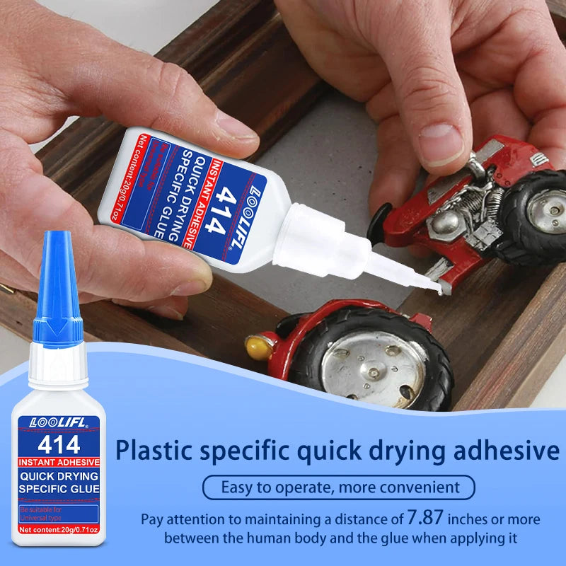 New 414 strong glue, 10 seconds bonding, waterproof, odorless, suitable for plastic, wood, metal, ceramics. Widely used.