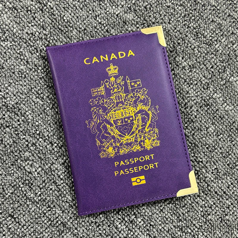 Canada Passport Cover Protector for Women Men Travel Pu Leather Canadian Passport Cards Case Protector Holder Travel Wallet